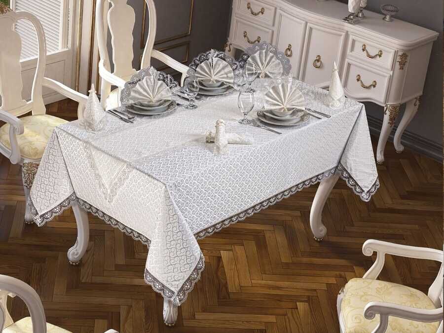  Kdk Tablecloth Set 18 Pieces Clover Cream