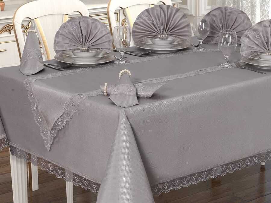Kdk Carefree Table Cloth Set 26 Pieces Pitikare Gray