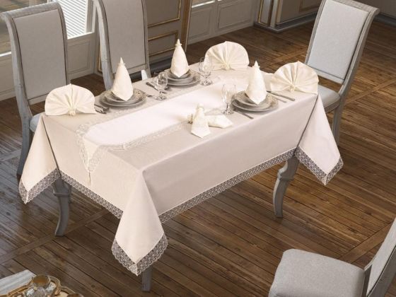 Kdk Pitikare Table Cloth Set 26 Pieces - Cream