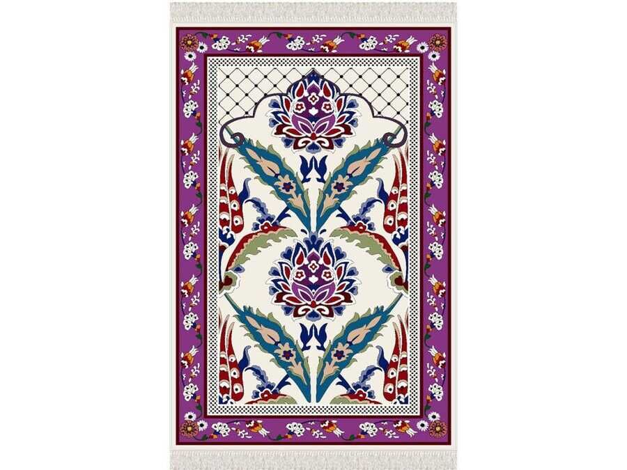 Butterfly Velvet Prayer Rug Purple