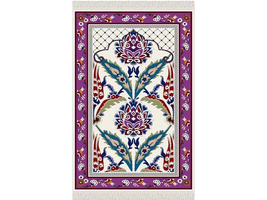 Butterfly Velvet Prayer Rug Purple