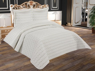 Çeyiz Diyarı - Butterfly Quilted Double Bedspread Cream Çeyiz Diyarı - Butterfly Quilted Double Bedspread Cream