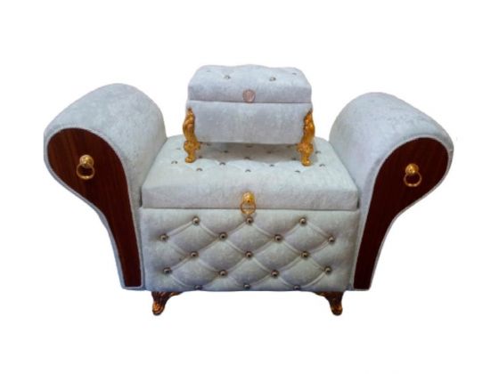 Armchair Quilted Diamond 2 Liter Dowry Chest Cream