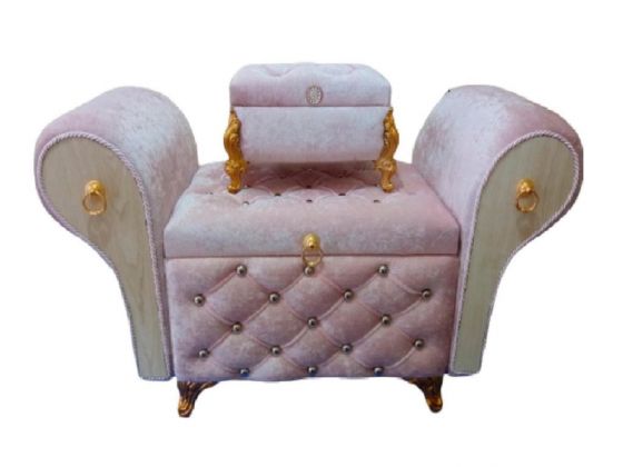 Armchair Quilted Diamond 2 Liter Dowry Chest Powder