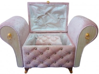 Armchair Quilted Diamond 2 Liter Dowry Chest Powder - Thumbnail