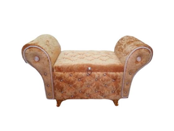 Armchair Quilted Pearly 2 Pcs Dowery Chest Cappucino