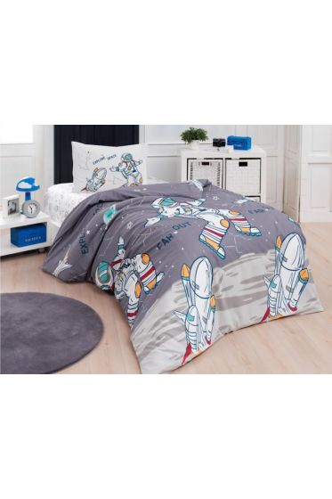 Kosmos Bedding Set 3 Pcs, Duvet Cover 160x200, Sheet 160x240, Pillowcase, Single Size, Self Patterned, Queen Bed Daily use