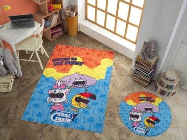 Hobby - King Şakir This Is Very Cool Licensed Carpet And Bath Mat Set 120x180 Cm Hobby - King Şakir This Is Very Cool Licensed Carpet And Bath Mat Set 120x180 Cm