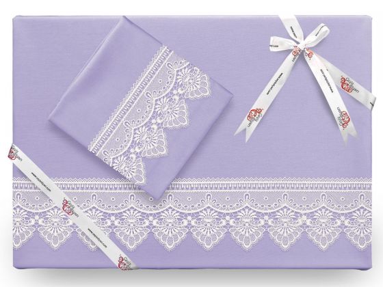  Kristal French Guipure Duvet Cover Set Lila