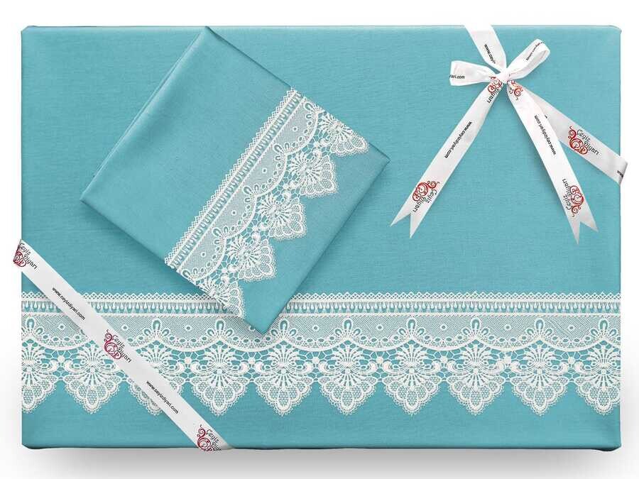 Dowry World - Kristal French Guipure Duvet Cover Set Dark Cyan Dowry World - Kristal French Guipure Duvet Cover Set Dark Cyan