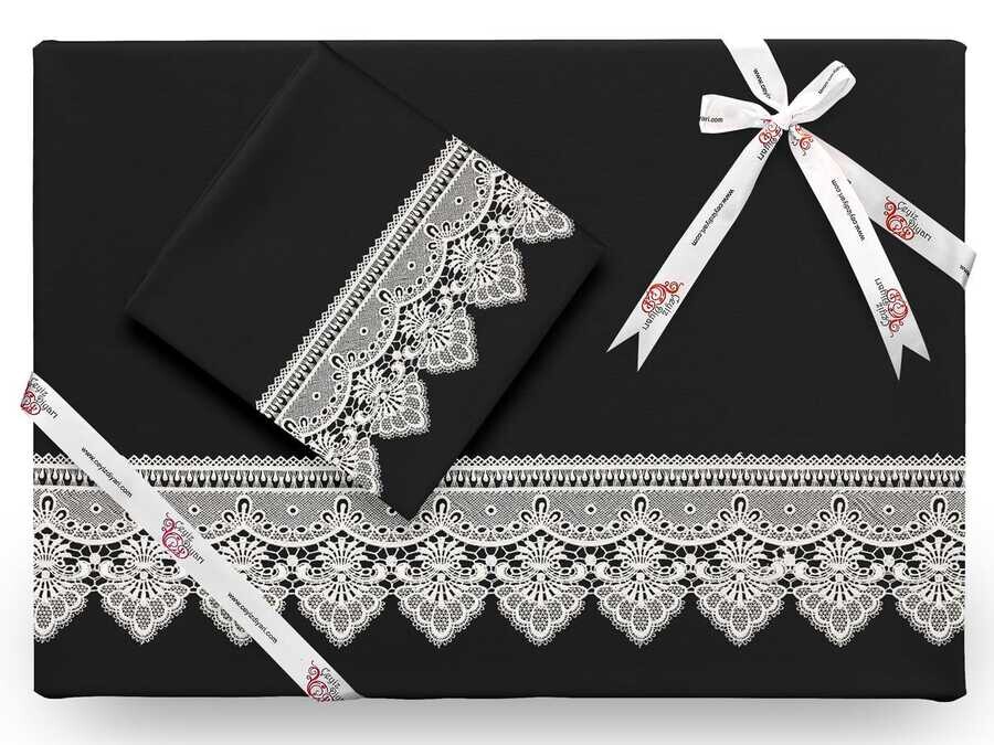 Dowry World - Kristal French Guipure Duvet Cover Set Black Dowry World - Kristal French Guipure Duvet Cover Set Black