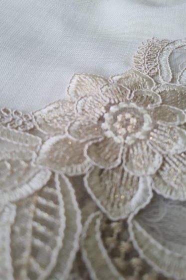 Krizantem Linen Living Room Set, Table Cloth, Console Cover, Runner, Napkins Krem
