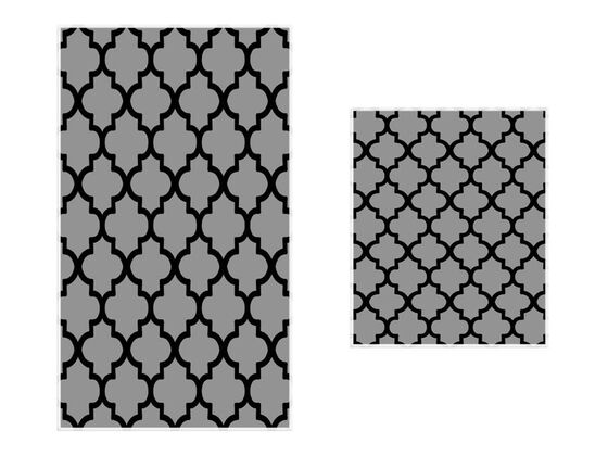 Mug 2 Pcs Bath Mat Set Gray