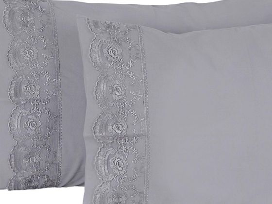 Kure 2 pcs Pillowcase Gray