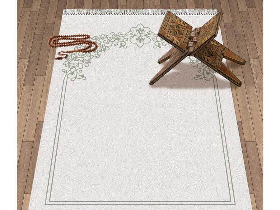 Lala Velvet Prayer Rug Green - Thumbnail