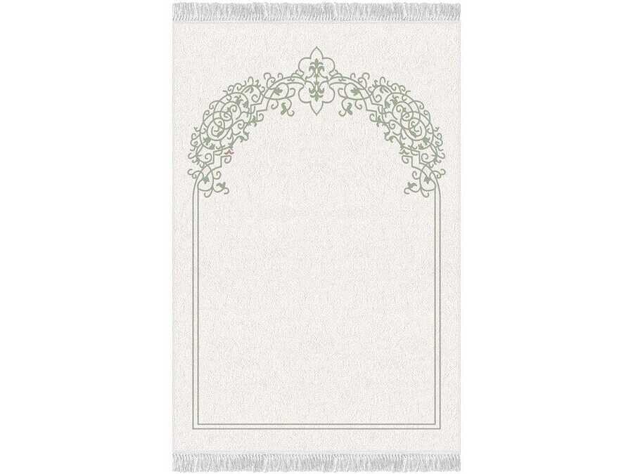 Lala Velvet Prayer Rug Green - Thumbnail