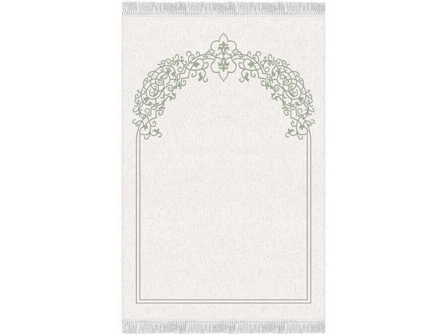 Lala Velvet Prayer Rug Green - Thumbnail