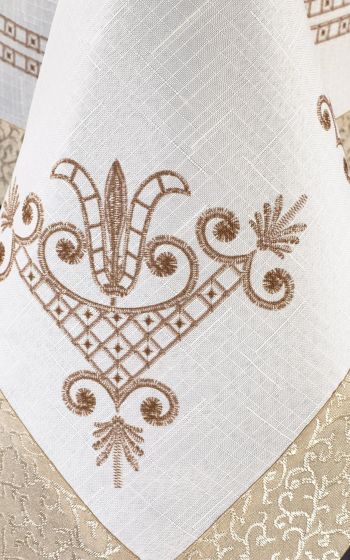  Tulip Printed Rectangular Tablecloth Gold