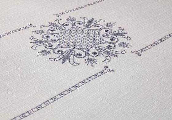  Tulip Printed Rectangular Tablecloth Silver 160x300 Cm