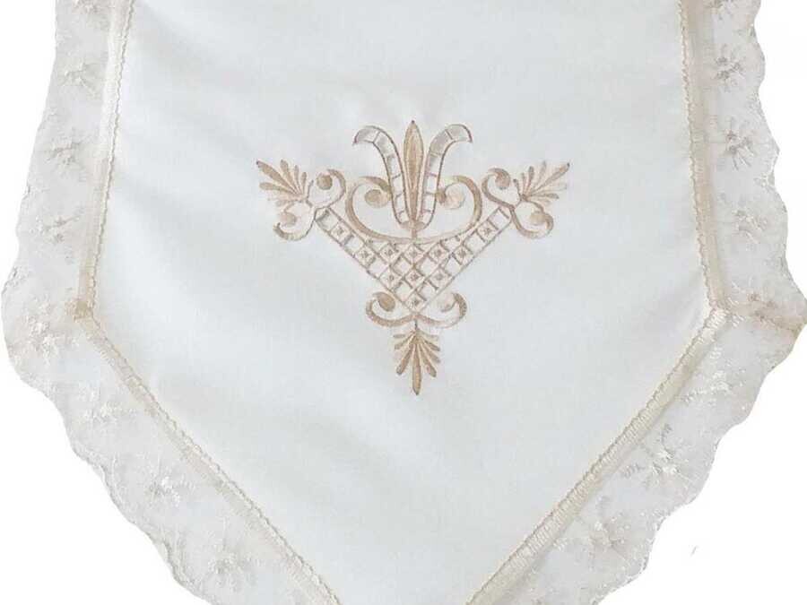
Tulip Embroidered Lacy Rectangular Tablecloth Set 26 Piece Cream Cappucino - Thumbnail