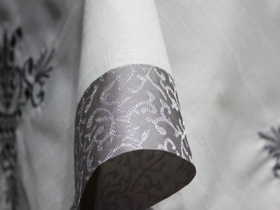 Tulip Embroidered Fiskos Cream Gray 100x100 Cm