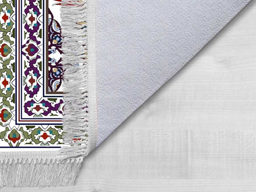 Lalemzar Ebruli Velvet Prayer Rug - Thumbnail