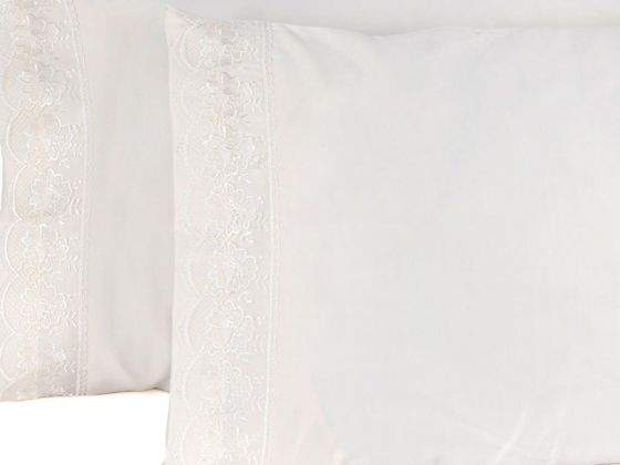 Lalezar 2 pcs Pillowcase White