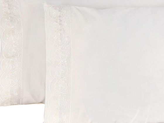 Lalezar 2 pcs Pillowcase White