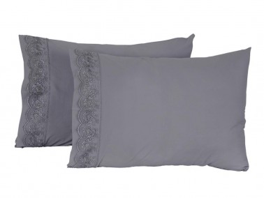 Lalezar 2 pcs Pillowcase Gray - Thumbnail