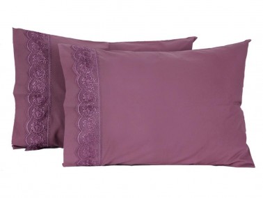 Lalezar 2 pcs Pillowcase Plum - Thumbnail