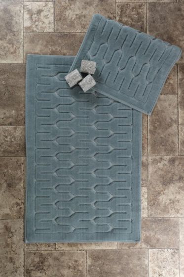 Lara Bath Mat Set 2 pcs, 60 x 100, 50 x 60, %100 Cotton Fabric Antrachite