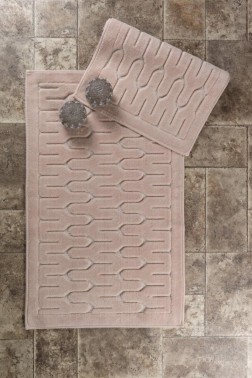 Çeyiz Diyarı - Lara Bath Mat Set 2 pcs, 60 x 100, 50 x 60, %100 Cotton Fabric Beige Çeyiz Diyarı - Lara Bath Mat Set 2 pcs, 60 x 100, 50 x 60, %100 Cotton Fabric Beige