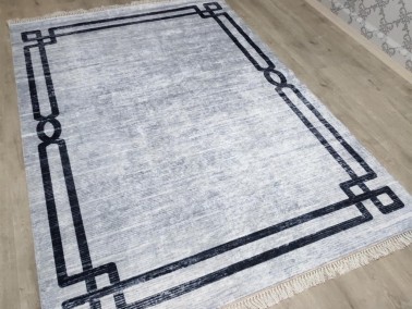 Avis Latex Non-Slip Base Digital Print Velvet Carpet Gray 100x200 cm - Thumbnail