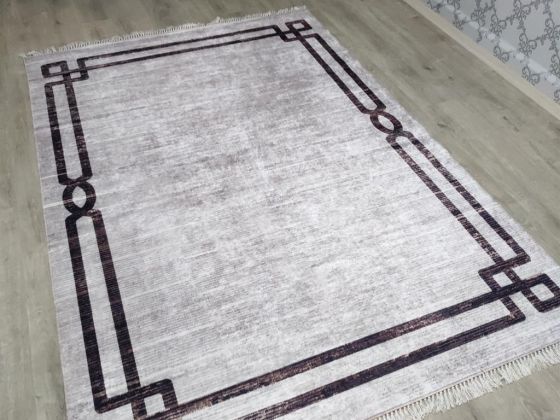 Avis Latex Non-Slip Base Digital Print Velvet Carpet Cream 100x200 cm
