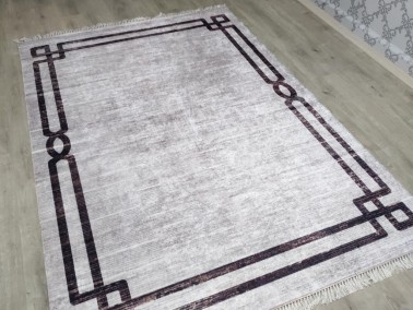Avis Latex Non-Slip Base Digital Print Velvet Carpet Cream 80x200 cm - Thumbnail