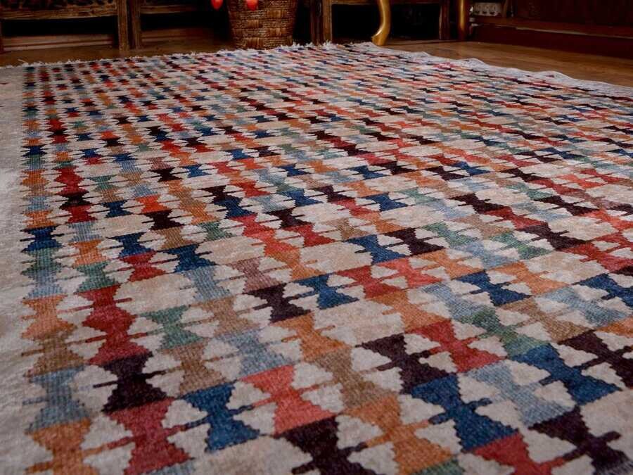 Latex Non-Slip Base Digital Print Velvet Carpet Bordum 160x230 cm - Thumbnail