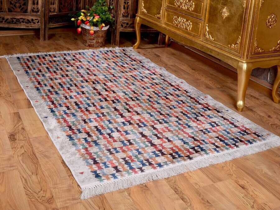 Latex Non-Slip Base Digital Print Velvet Carpet Bodrum 80x200 cm - Thumbnail