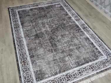 Dove Latex Non-Slip Base Digital Print Velvet Carpet Brown 100x300 cm - Thumbnail