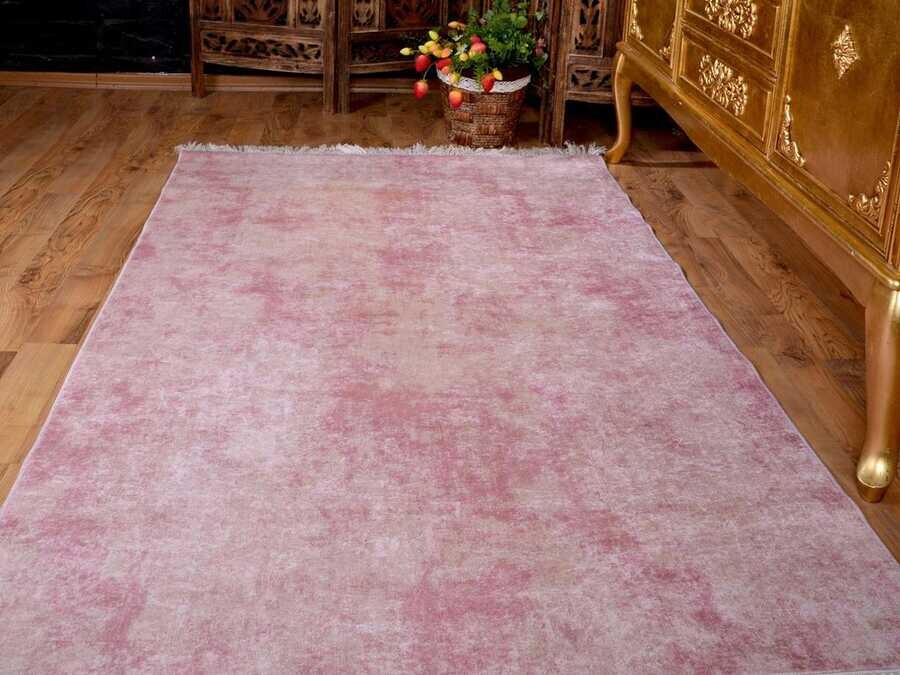 Latex Non-Slip Base Digital Print Velvet Carpet Duru Powder 100x200 cm - Thumbnail