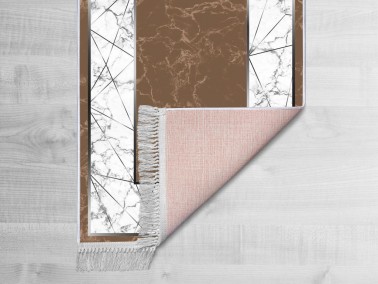 Çeyiz Diyarı - Esta Latex Non-Slip Base Digital Print Velvet Carpet Brown 80x300 cm Çeyiz Diyarı - Esta Latex Non-Slip Base Digital Print Velvet Carpet Brown 80x300 cm