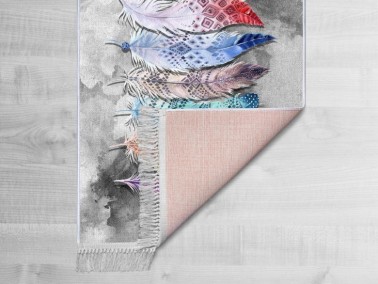 Feather Latex Non-Slip Base Digital Print Velvet Carpet Multi Color 120x170 cm - Thumbnail