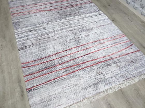 Sasha Latex Non-Slip Base Digital Print Velvet Carpet Gray 120x170 cm