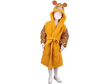 Leopard 100% Cotton Kids Bathrobe 13-14 Years - Thumbnail