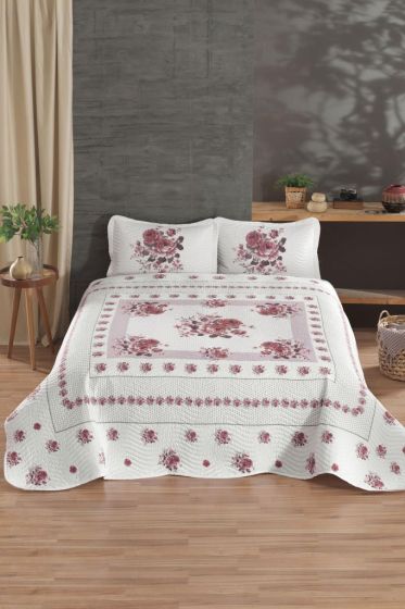 Liberty Quilted Bedspread Set 3pcs, Coverlet 240x250, Pillowcase 50x70, Double Size,