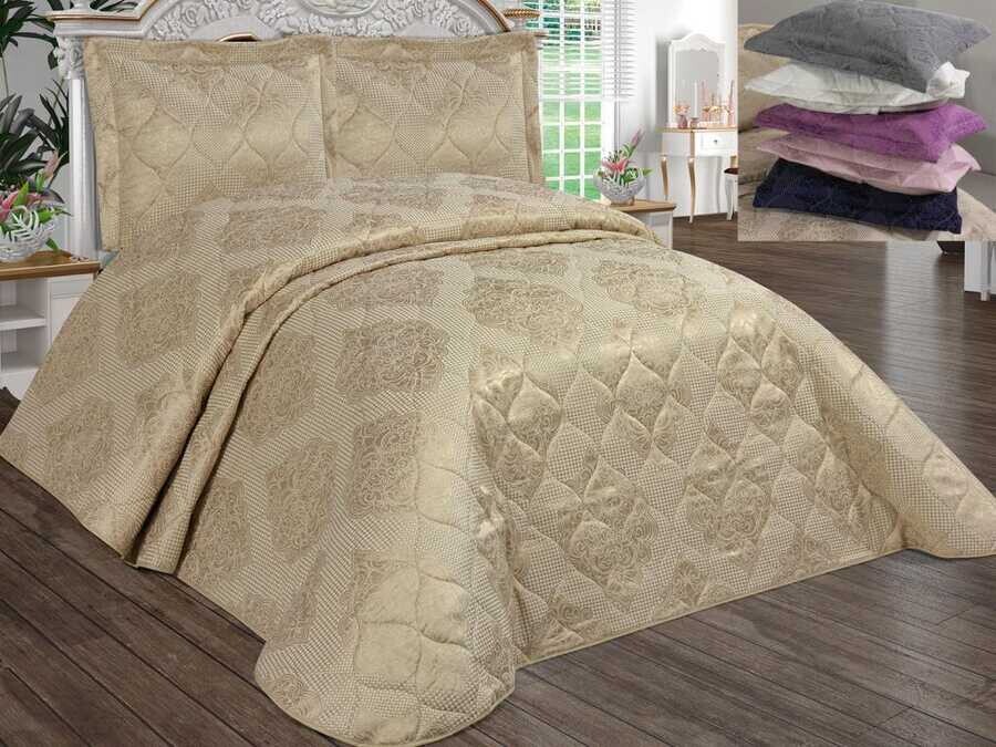  طقم غطاء سرير مزدوج مبطن - كابتشينو Limon - Thumbnail