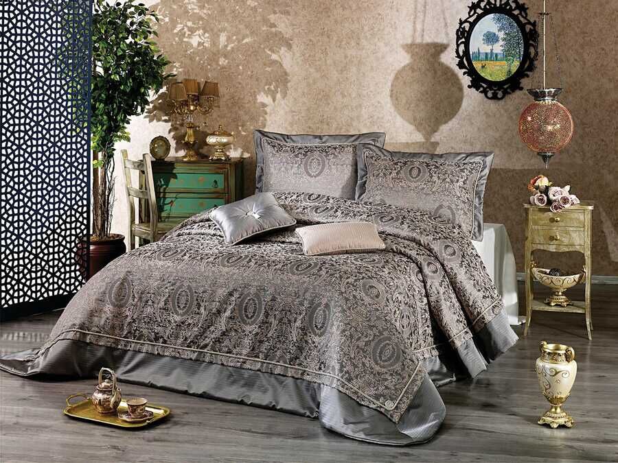  Linda Double Bed Cover DimGray