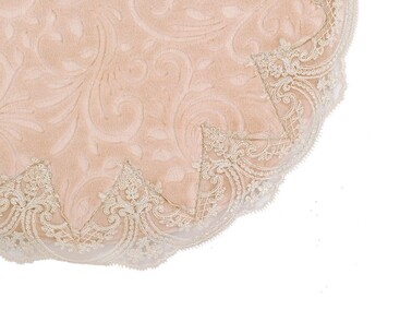 Lisa French Guipure 2 Pcs Bath Mat Set Cappucino - Thumbnail