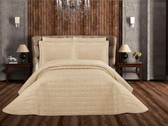 Lisa Micro Quilted Double Bedspread Cappucino