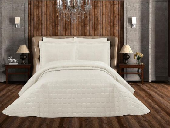 Lisa Micro Quilted Double Bedspread Cream