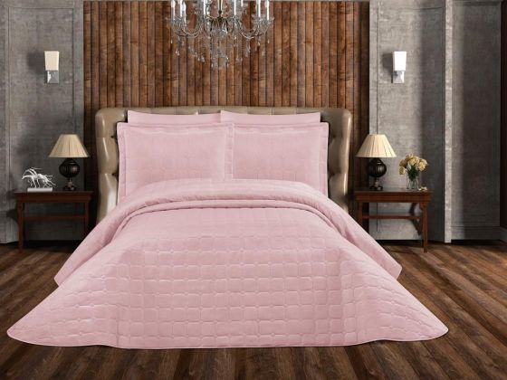 Lisa Micro Quilted Double Bedspread Powder